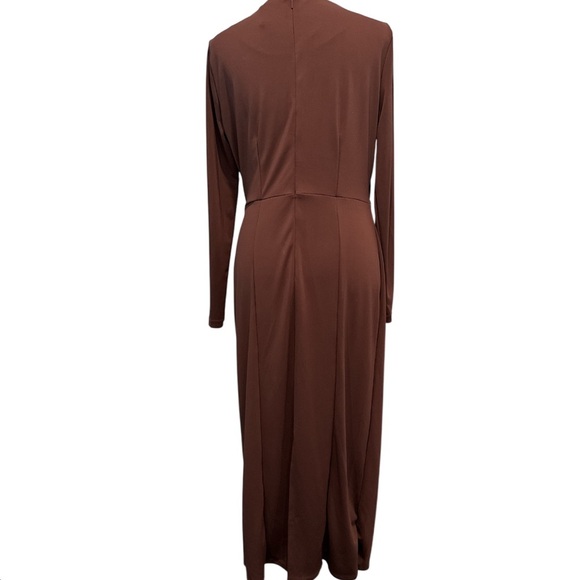 MANGO BROWN CUT-OUT LONG SLEEVE FORMAL DRESS SIZE 8 New w/ Tag - Picture 7 of 13